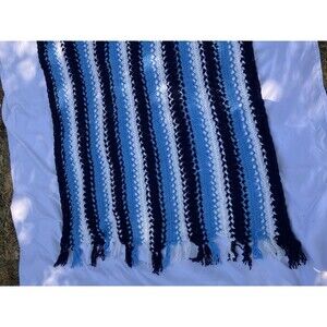 Vintage Granny Cottage Core Handmade Crochet Afghan Throw Blanket 64 x 36